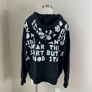 Maison Margiela Womens Small Aids Charity Hoodie Black Oversized Pullover